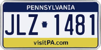PA license plate JLZ1481