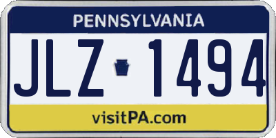 PA license plate JLZ1494