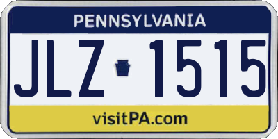 PA license plate JLZ1515