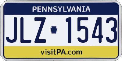 PA license plate JLZ1543