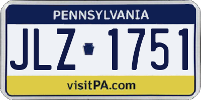 PA license plate JLZ1751