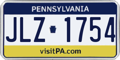 PA license plate JLZ1754