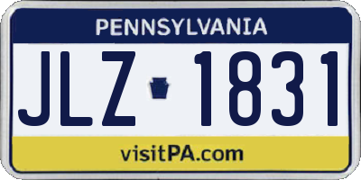 PA license plate JLZ1831