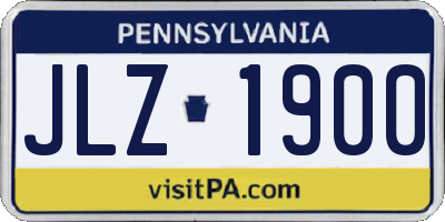 PA license plate JLZ1900