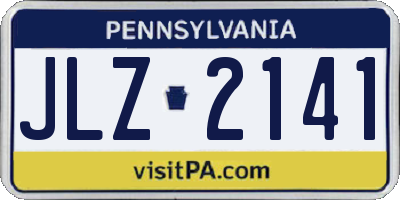 PA license plate JLZ2141