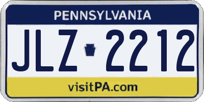 PA license plate JLZ2212