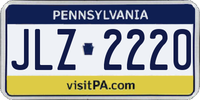 PA license plate JLZ2220