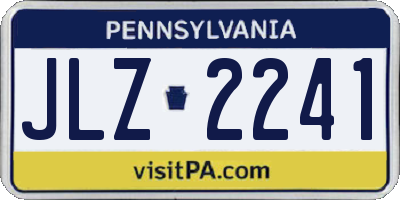 PA license plate JLZ2241