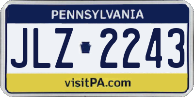 PA license plate JLZ2243
