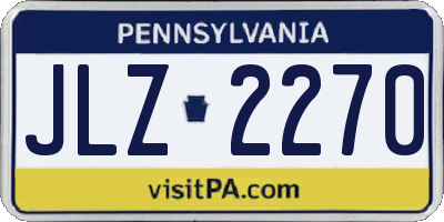 PA license plate JLZ2270