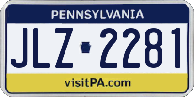 PA license plate JLZ2281