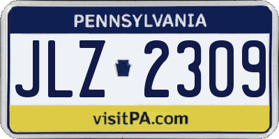PA license plate JLZ2309