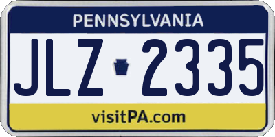 PA license plate JLZ2335