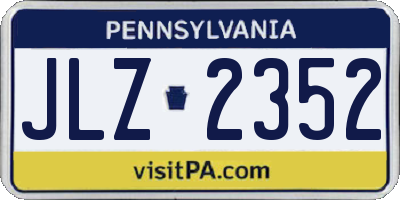 PA license plate JLZ2352