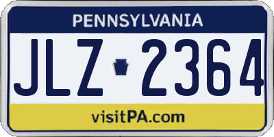 PA license plate JLZ2364