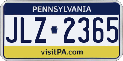 PA license plate JLZ2365
