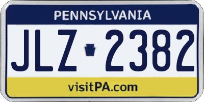 PA license plate JLZ2382