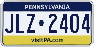 PA license plate JLZ2404