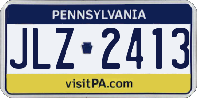 PA license plate JLZ2413