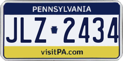 PA license plate JLZ2434