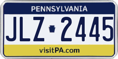 PA license plate JLZ2445