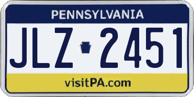 PA license plate JLZ2451