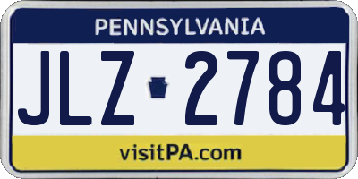 PA license plate JLZ2784