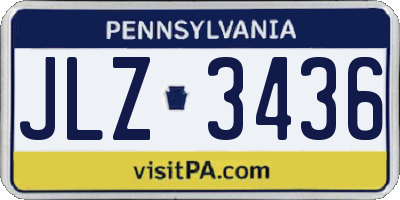 PA license plate JLZ3436