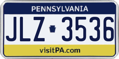 PA license plate JLZ3536