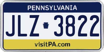 PA license plate JLZ3822
