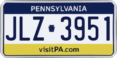 PA license plate JLZ3951