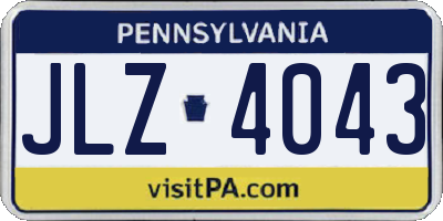 PA license plate JLZ4043
