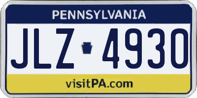 PA license plate JLZ4930