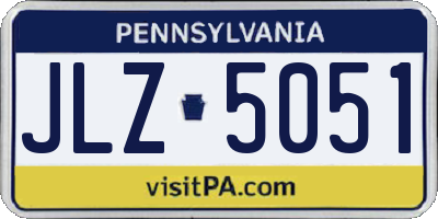 PA license plate JLZ5051