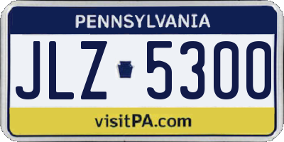 PA license plate JLZ5300