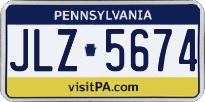 PA license plate JLZ5674
