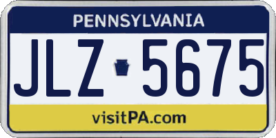 PA license plate JLZ5675