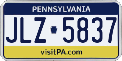 PA license plate JLZ5837