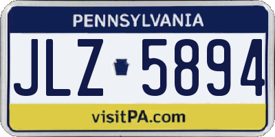 PA license plate JLZ5894