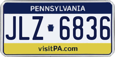 PA license plate JLZ6836