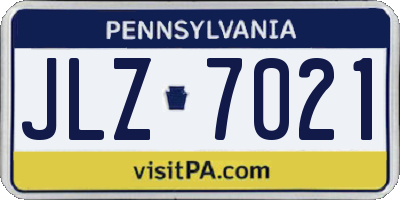 PA license plate JLZ7021