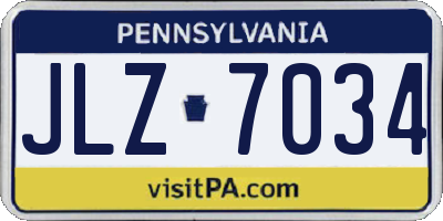 PA license plate JLZ7034