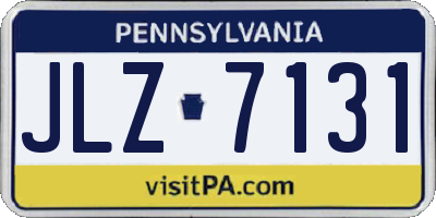 PA license plate JLZ7131