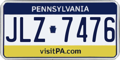 PA license plate JLZ7476