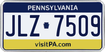 PA license plate JLZ7509