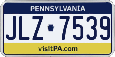 PA license plate JLZ7539