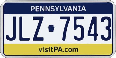 PA license plate JLZ7543