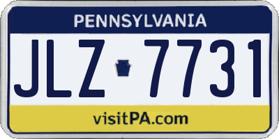 PA license plate JLZ7731