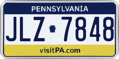 PA license plate JLZ7848