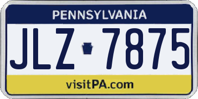 PA license plate JLZ7875